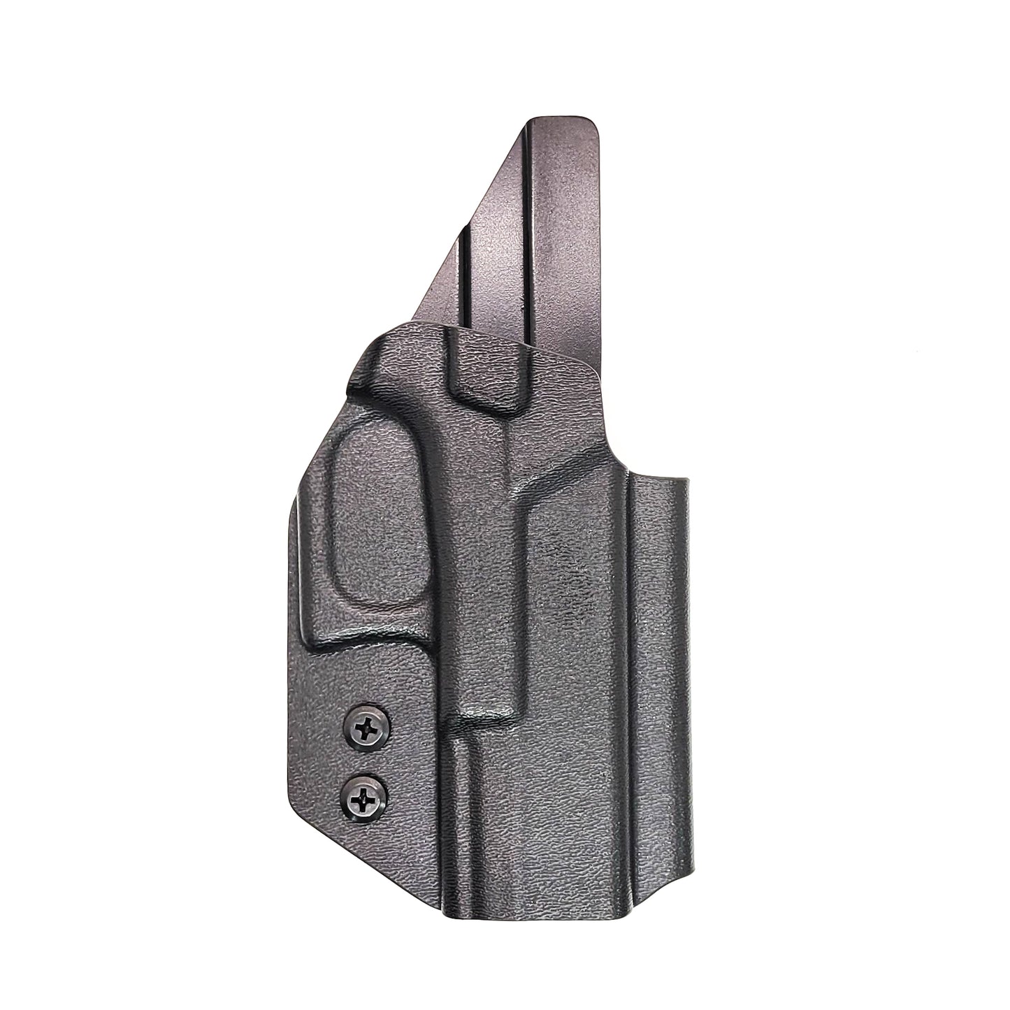 For the best, OWB, Outside Waistband Taco Style Holster of 2023 designed to fit the Glock 19 Gen 5 pistol. The holster will also fit the Gen 3, 4, and 5 Glock 19, 19X, 19 MOS, Gen 3 and 4 Glock 23, Glock 45, 45 MOS, Gen 5 9mm MOS models, and 32, 32 Gen 4. Open Muzzle, cleared for red dot sights. Made in the USA.