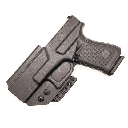 For the best Kydex Glock 19 IWB AIWB Inside Waistband Holster that is designed to fit the Glock 19, 23, 32, 19X, or 45 handguns, shop Four Brothers. Adjustable retention and cant. Confirmed to fit Generation 2, 3, 4, and 5 pistols. Proudly made in the USA by Veterans and Law Enforcement employees.