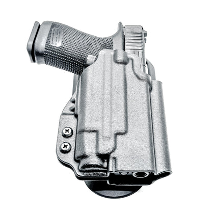 For the best Outside Waistband OWB light Duty & Competition Holster for the Glock 19 or 45 Gen 5 & Streamlight TLR-7 X & TLR-7 A, shop Four Brothers Holsters.