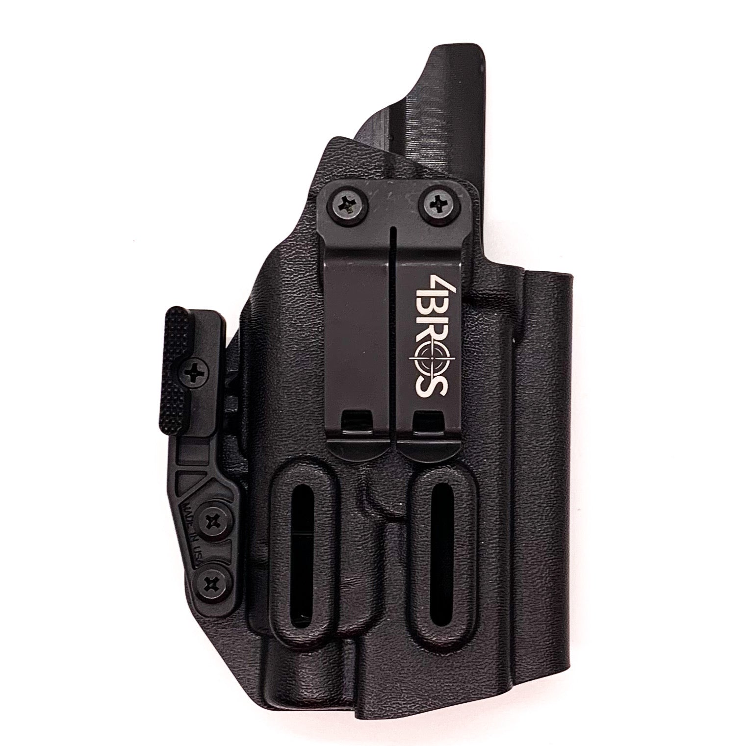 For the best IWB Kydex Inside Waistband Holster for the Glock 19 Gen 5 with the Streamlight TLR-7 HL-X, TLR-7 X, & TLR-7 A, shop Four Brothers 4BROS holsters.
