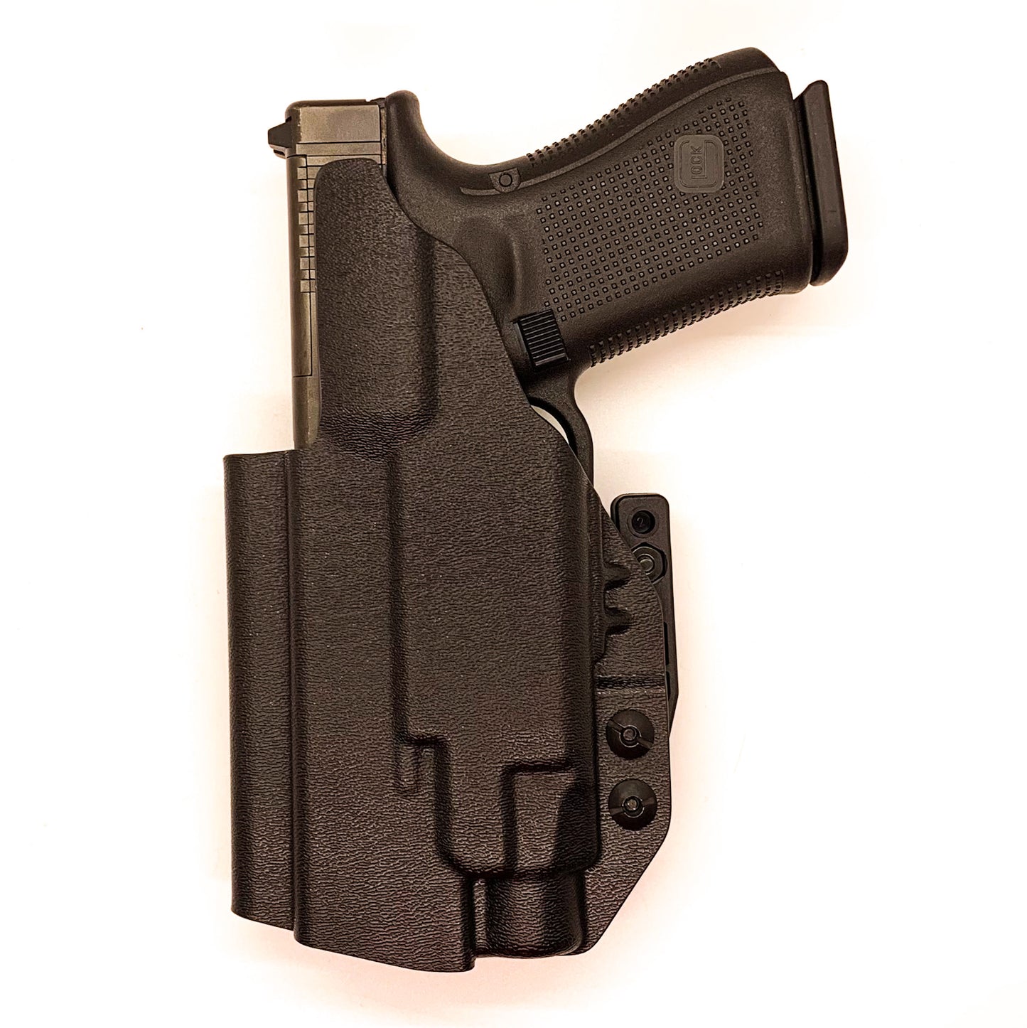 For the best IWB Kydex Inside Waistband Holster for the Glock 19 Gen 5 with the Streamlight TLR-7 HL-X, TLR-7 X, & TLR-7 A, shop Four Brothers 4BROS holsters.
