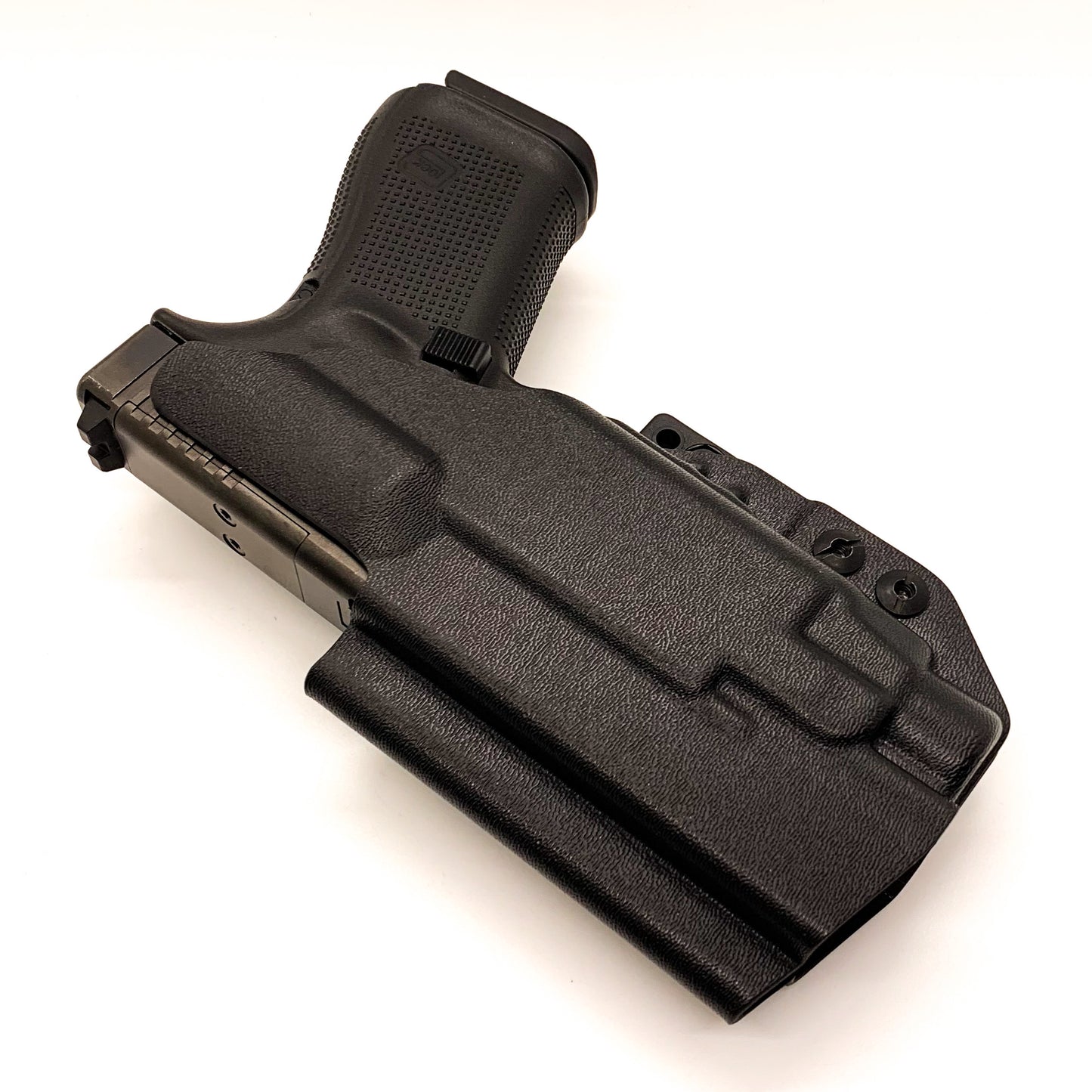 For the best IWB Kydex Inside Waistband Holster for the Glock 19 Gen 5 with the Streamlight TLR-7 HL-X, TLR-7 X, & TLR-7 A, shop Four Brothers 4BROS holsters.
