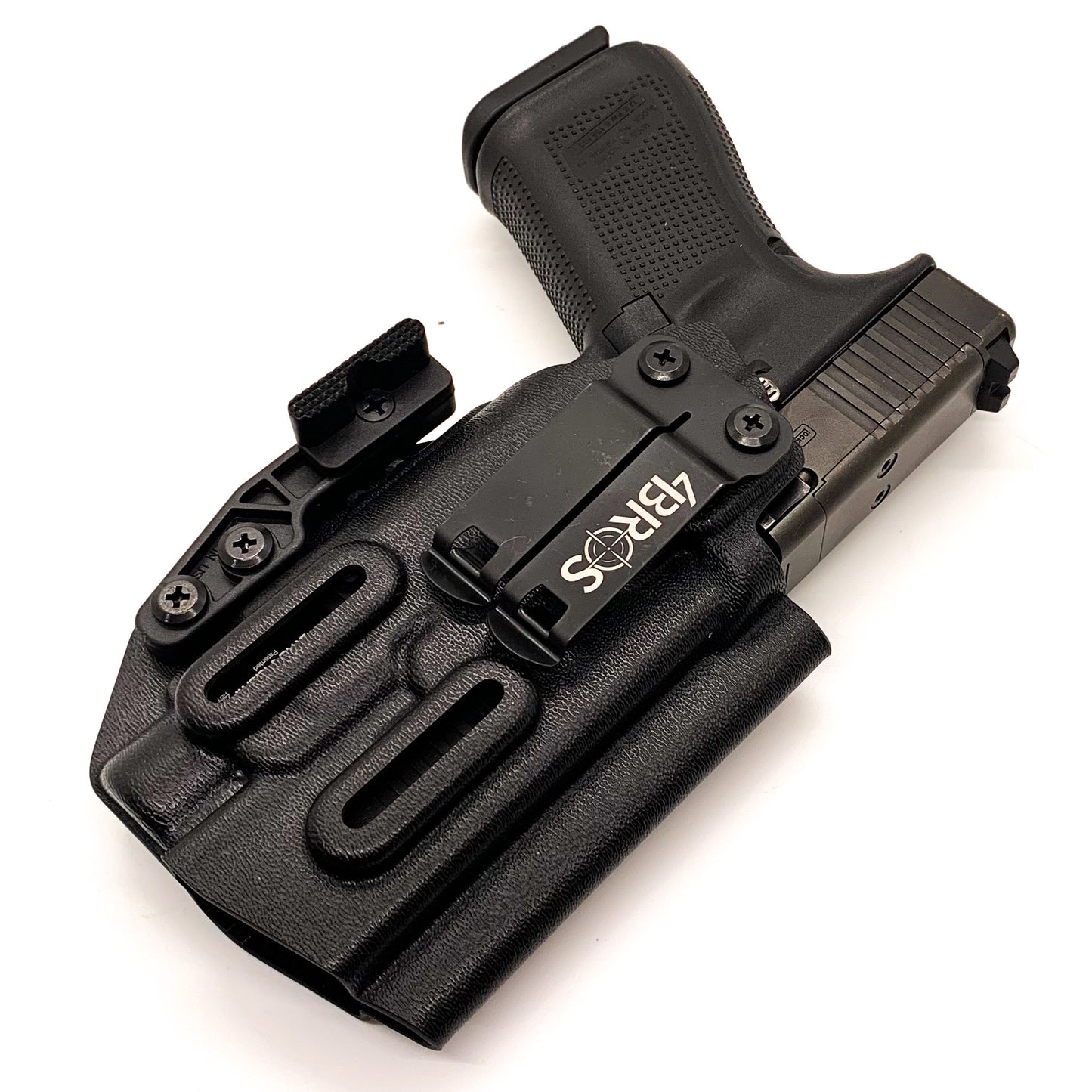 For the best IWB Kydex Inside Waistband Holster for the Glock 19 Gen 5 with the Streamlight TLR-7 HL-X, TLR-7 X, & TLR-7 A, shop Four Brothers 4BROS holsters.
