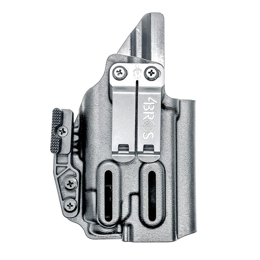 Black IWB Kydex Inside Waistband Holster for the Glock 19 Gen 5 or V, 19X, or 45 with a Streamlight TLR-7 X & TLR-7 A with DCC Monoblock and a modwing.