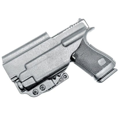 Black IWB Kydex Inside Waistband Holster for the Glock 19 Gen 5 or V, 19X, or 45 with a Streamlight TLR-7 X & TLR-7 A with DCC Monoblock and a modwing.