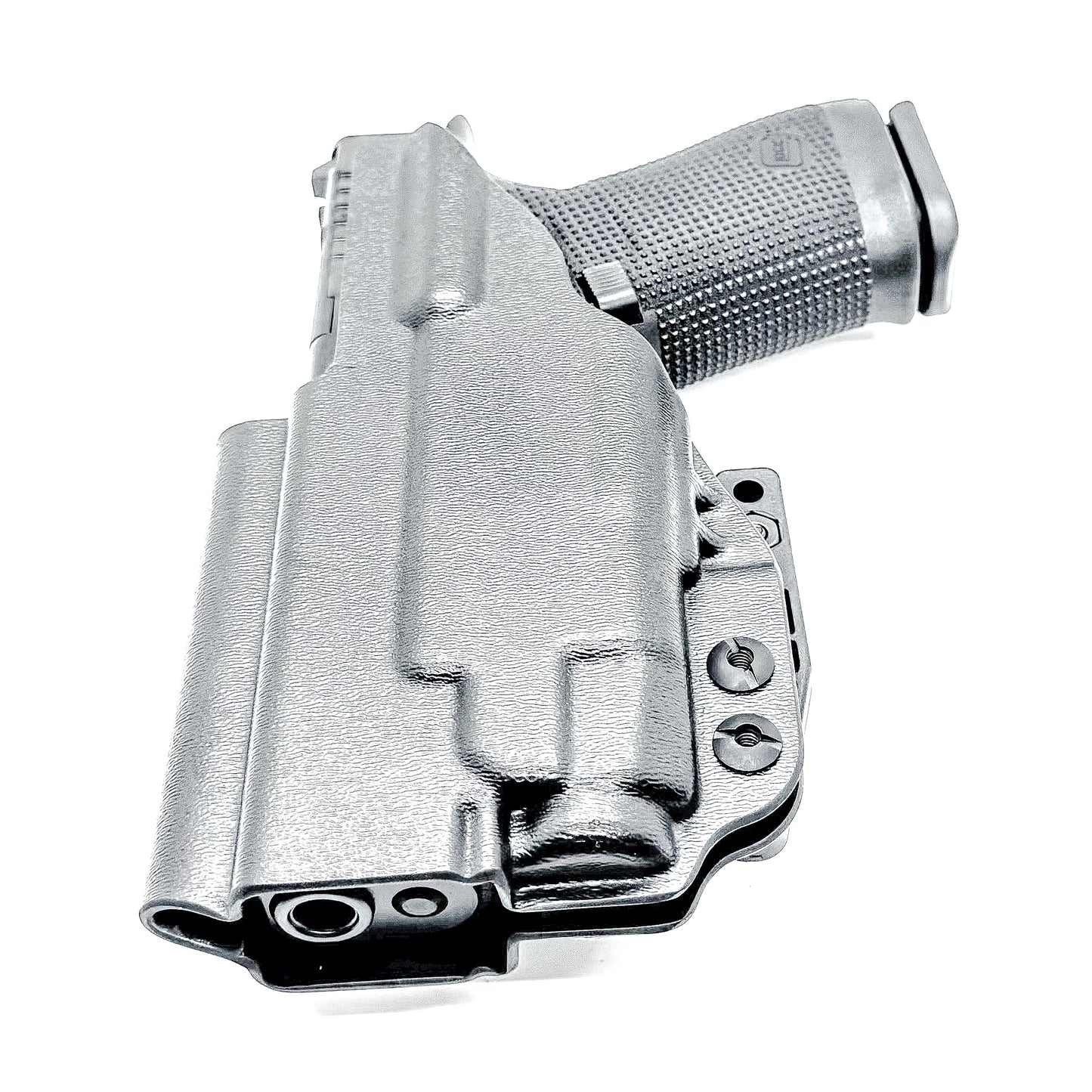 Black IWB Kydex Inside Waistband Holster for the Glock 19 Gen 5 or V, 19X, or 45 with a Streamlight TLR-7 X & TLR-7 A with DCC Monoblock and a modwing.