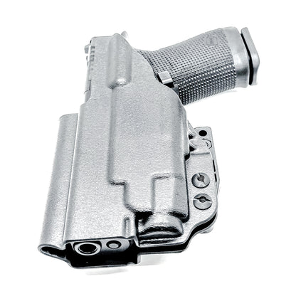Black IWB Kydex Inside Waistband Holster for the Glock 19 Gen 5 or V, 19X, or 45 with a Streamlight TLR-7 X & TLR-7 A with DCC Monoblock and a modwing.