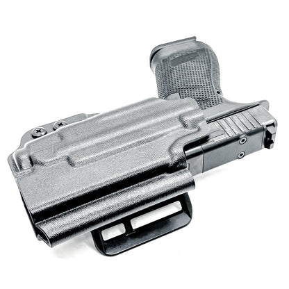 Black Outside Waistband OWB Holster for the Glock Gen 5 with the 19-length slide & Streamlight TLR-7 X or TLR-7 A with 4BROS 1.5" Belt Slide, from Four Brothers holsters.