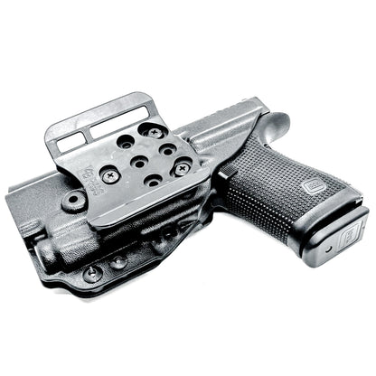 Black Outside Waistband OWB Holster for the Glock Gen 5 with the 19-length slide & Streamlight TLR-7 X or TLR-7 A with 4BROS 1.5" Belt Slide, from Four Brothers holsters.