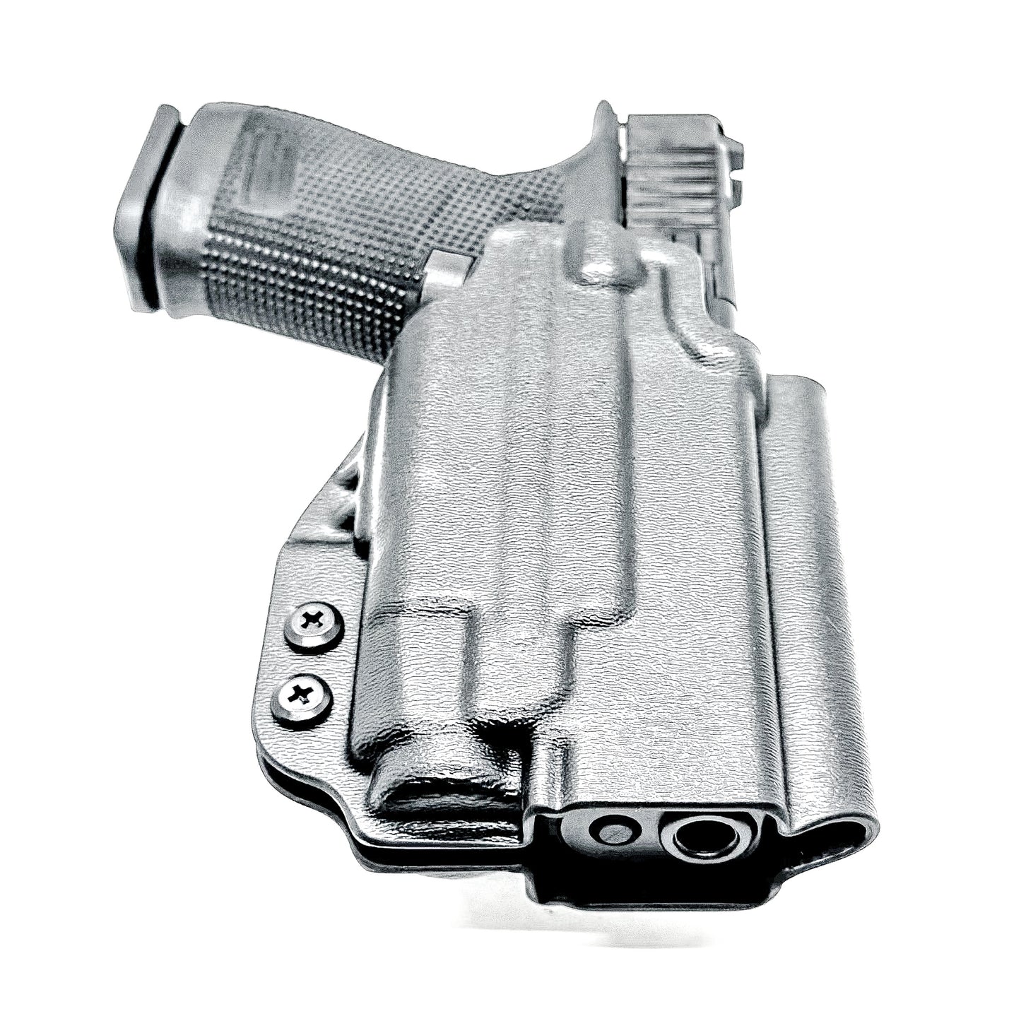 Black Outside Waistband OWB Holster for the Glock Gen 5 with the 19-length slide & Streamlight TLR-7 X or TLR-7 A with 4BROS 1.5" Belt Slide, from Four Brothers holsters.