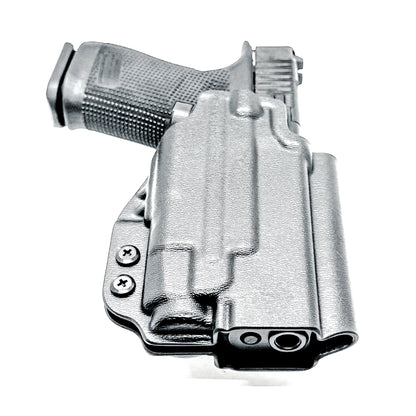 Black Outside Waistband OWB Holster for the Glock Gen 5 with the 19-length slide & Streamlight TLR-7 X or TLR-7 A with 4BROS 1.5" Belt Slide, from Four Brothers holsters.