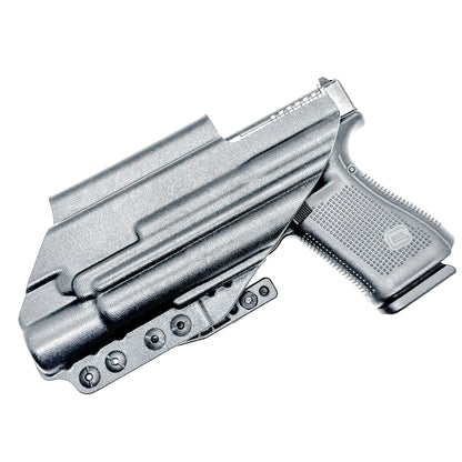 Black Inside Waistband IWB holster for the Glock 19 and Surefire X300.  Shown with DCC Monoblock and a modwing.