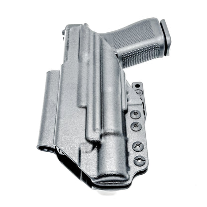 Black Inside Waistband IWB holster for the Glock 19 and Surefire X300.  Shown with DCC Monoblock and a modwing.