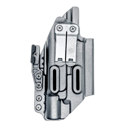 Black Inside Waistband IWB holster for the Glock 19 and Surefire X300.  Shown with DCC Monoblock and a modwing.