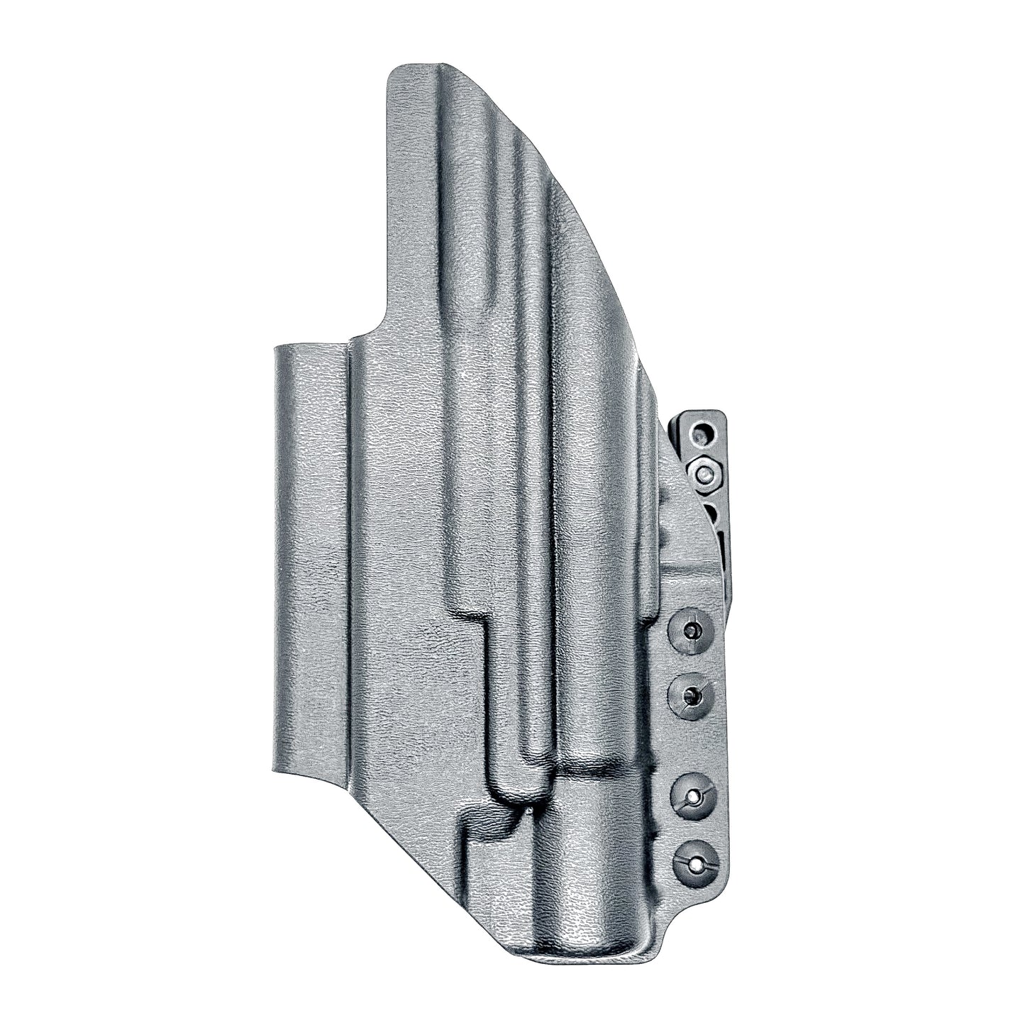 Black Inside Waistband IWB holster for the Glock 19 and Surefire X300.  Shown with DCC Monoblock and a modwing.