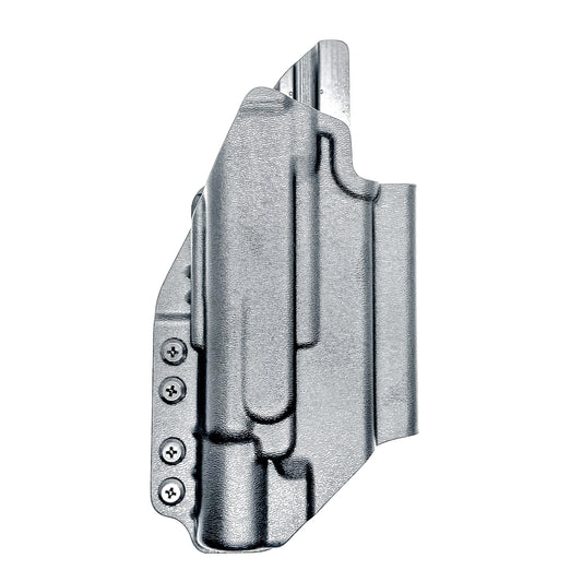 Black Outside Waistband OWB Holster for the Glock 19 and SureFire X300 with 4BROS 1.5" Belt Slide.