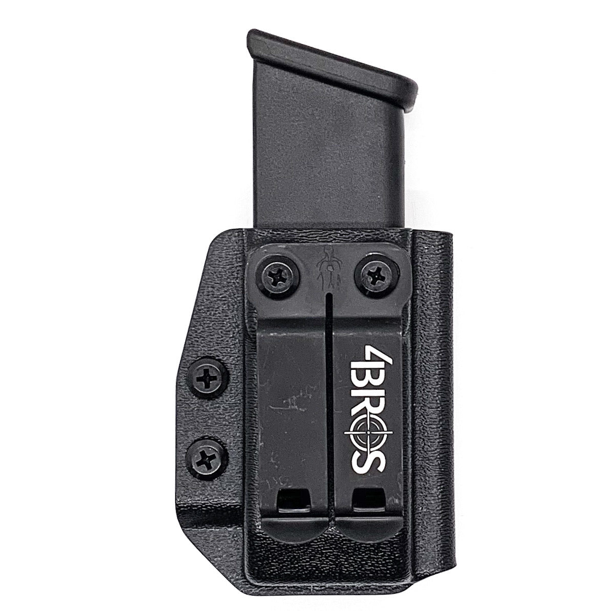 For the Best Kydex IWB AIWB appendix inside waistband magazine pouch carrier or holster for the Glock 20 10mm, shop Four Brothers Holsters. Adjustable retention, ride height, and cant, formed from .080" thermoplastic.  Proudly made in the USA.  Appendix Carry IWB Carrier Holster 