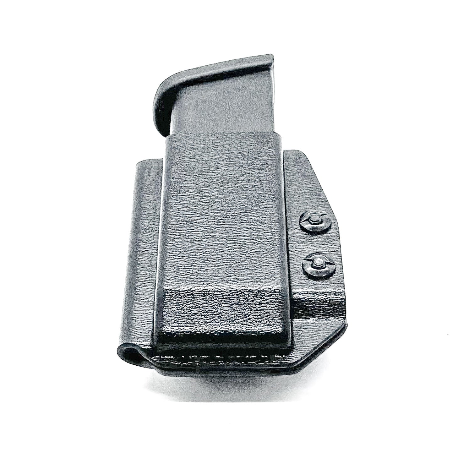 Black Kydex IWB AIWB appendix inside waistband magazine pouch carrier or holster for the Glock 20 10mm mags from Four Brothers Holsters. Made in USA.