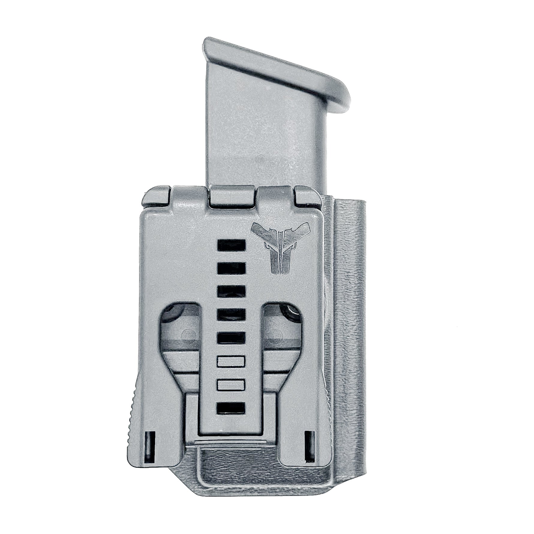 OWB Outside Waistband Kydex Black Magazine Pouch designed to fit the Glock 20 10mm Magazine from Four Brothers Holsters. Proudly made in the USA.