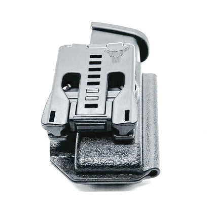 OWB Outside Waistband Kydex Black Magazine Pouch designed to fit the Glock 20 10mm Magazine from Four Brothers Holsters. Proudly made in the USA.