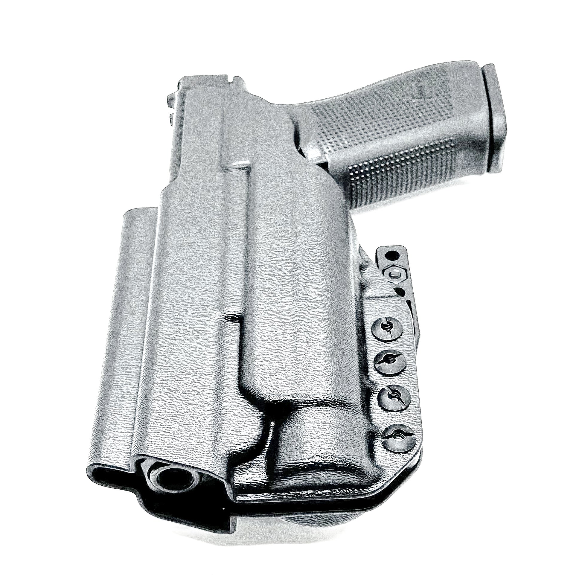 Black IWB Kydex Inside Waistband Holster for the Glock 20 Gen 5 pistols with the Streamlight TLR-1 HL from Four Brothers 4BROS Holsters. 