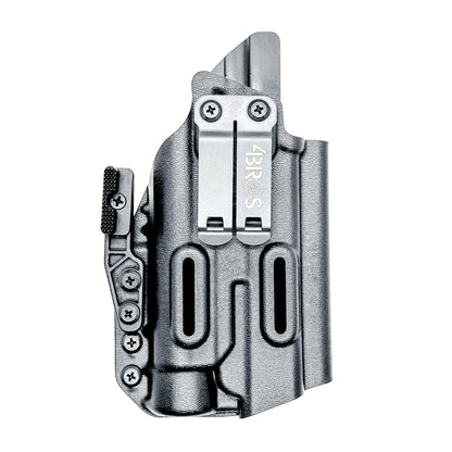 Black IWB Kydex Inside Waistband Holster for the Glock 20 Gen 5 pistols with the Streamlight TLR-1 HL from Four Brothers 4BROS Holsters. 