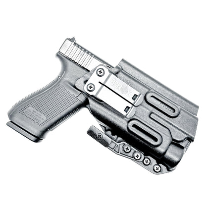 Black IWB Kydex Inside Waistband Holster for the Glock 20 Gen 5 pistols with the Streamlight TLR-1 HL from Four Brothers 4BROS Holsters. 