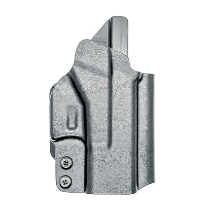 Glock 26 OWB Holster for Gen 3, 4, 5 & Gen V. Kydex Outside Waistband holster with adjustable retention, optic cut and threaded barrel clearance.