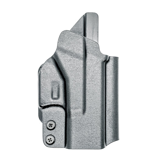 Glock 26 OWB Holster for Gen 3, 4, 5 & Gen V. Kydex Outside Waistband holster with adjustable retention, optic cut and threaded barrel clearance.
