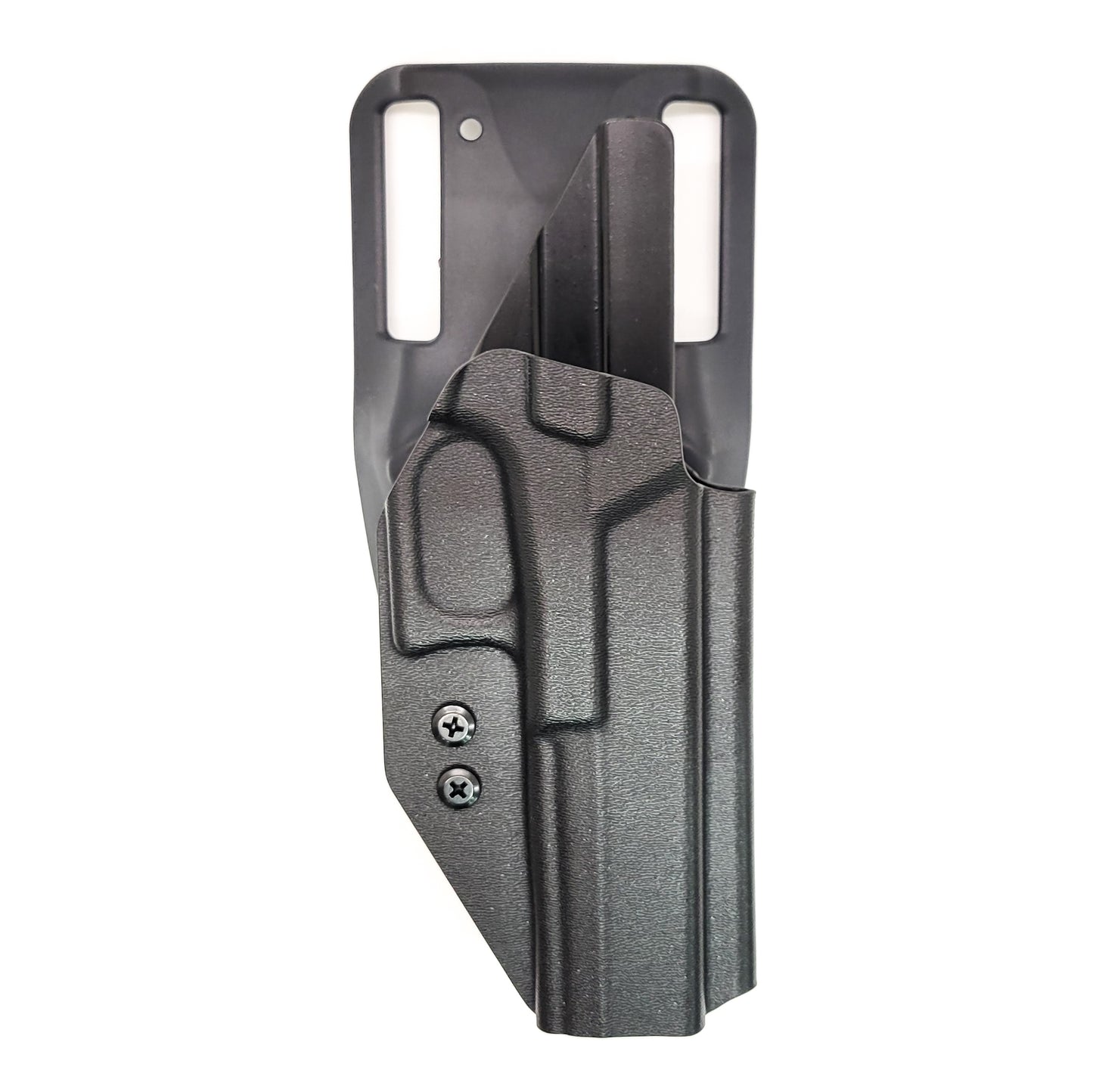 For the best outside waistband OWB duty & competition holster for the Glock 34 Generation Gen 5, shop Four Brothers Holsters.  Glock Gen 3 & 4 22, 17 MOS, Gen 3, 4 & 5 19, 23, 45, full size 40 S&W frame pistols.  The holster is cleared for a red dot sight. Adjustable Retention, molded with .080" Kydex, made in the USA.