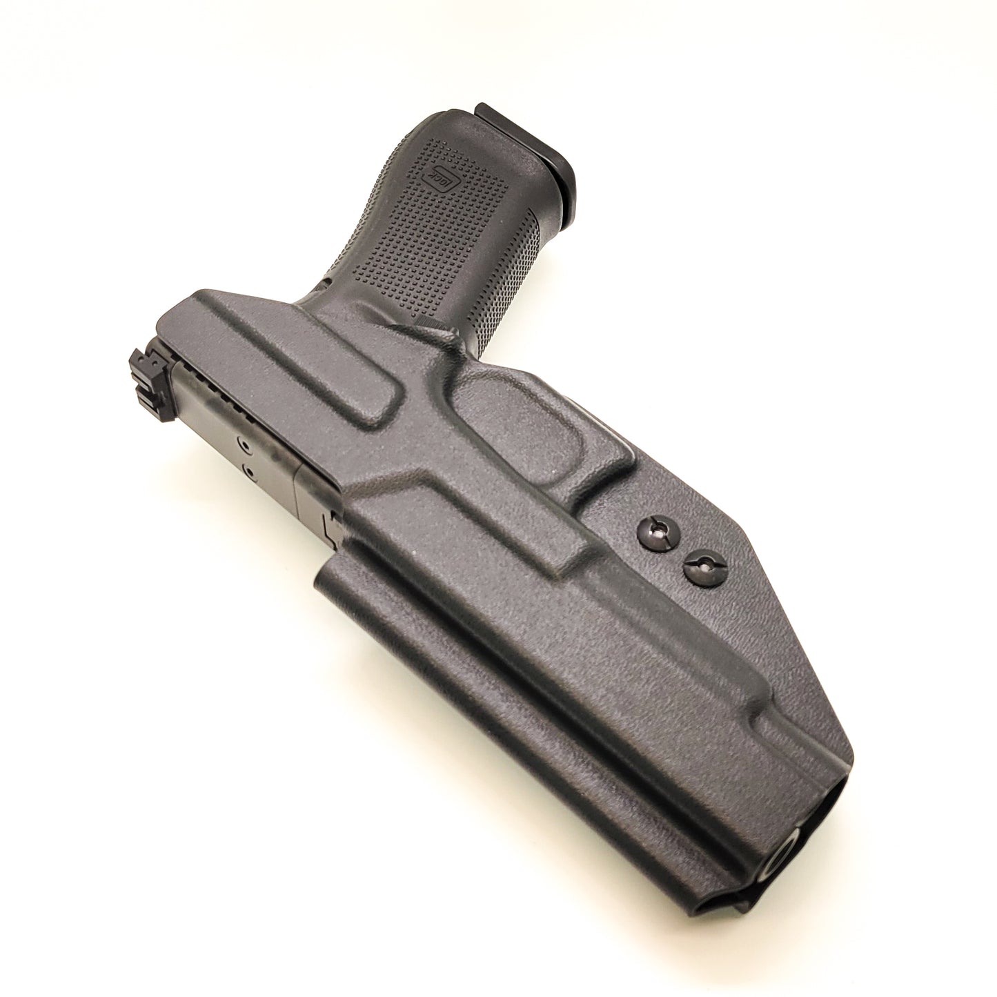 For the best Kydex Glock 34 Gen 5 IWB AIWB Inside Waistband Holster that is designed to fit the Glock 34 Gen 5 handgun, shop Four Brothers. Adjustable retention and cant. Also fits Generation 3 & 4 pistols with minor retention adjustments. Proudly made in the USA by Veterans and Law Enforcement employees.