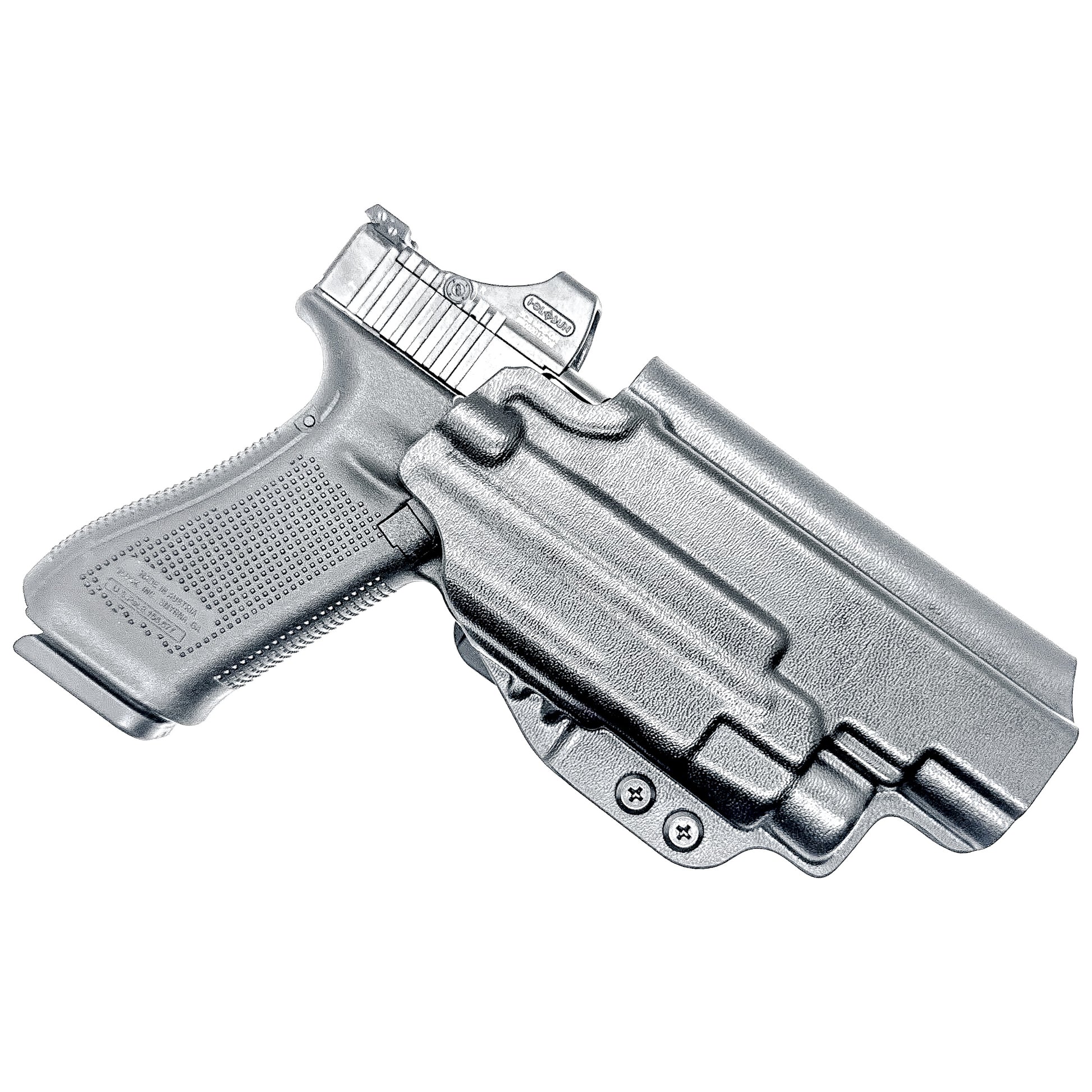 Glock 34 with TLR7 HL-X Outside Waistband Holster with 4BROS 1.5" Slide in black