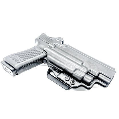 Glock 34 with TLR7 HL-X Outside Waistband Holster with 4BROS 1.5" Slide in black