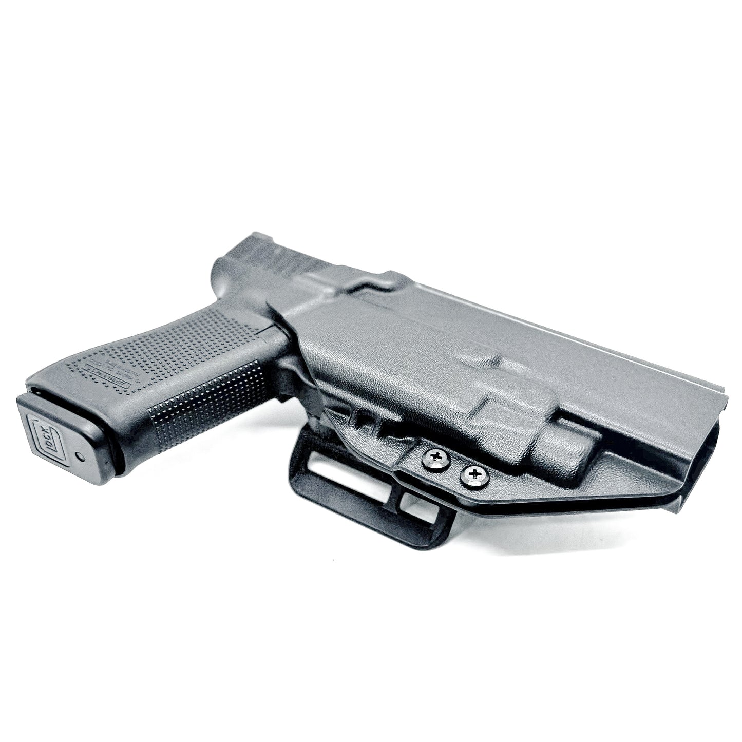 Glock 34 with TLR7 HL-X Outside Waistband Holster with 4BROS 1.5" Slide in black