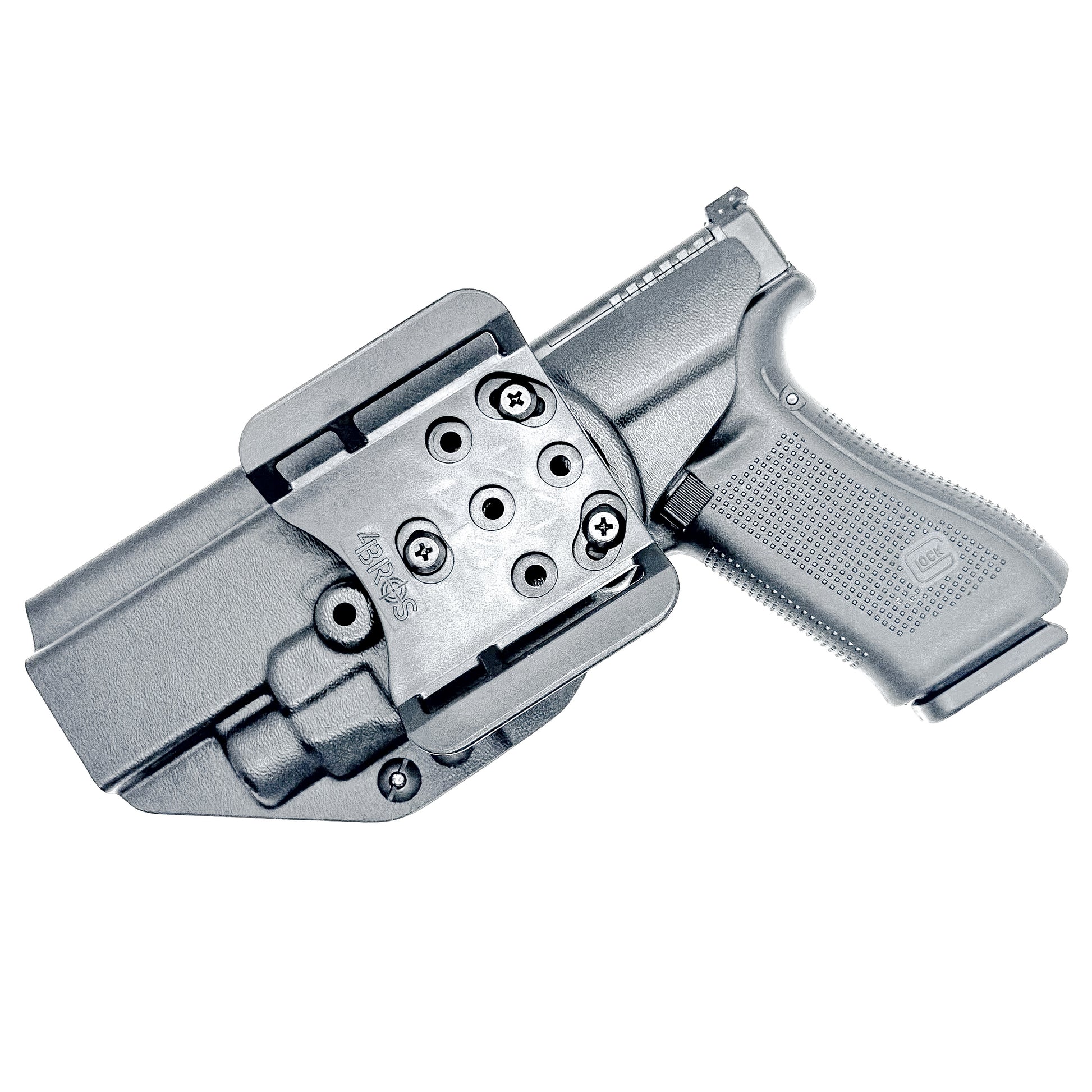 Glock 34 with TLR7 HL-X Outside Waistband Holster with 4BROS 1.5" Slide in black