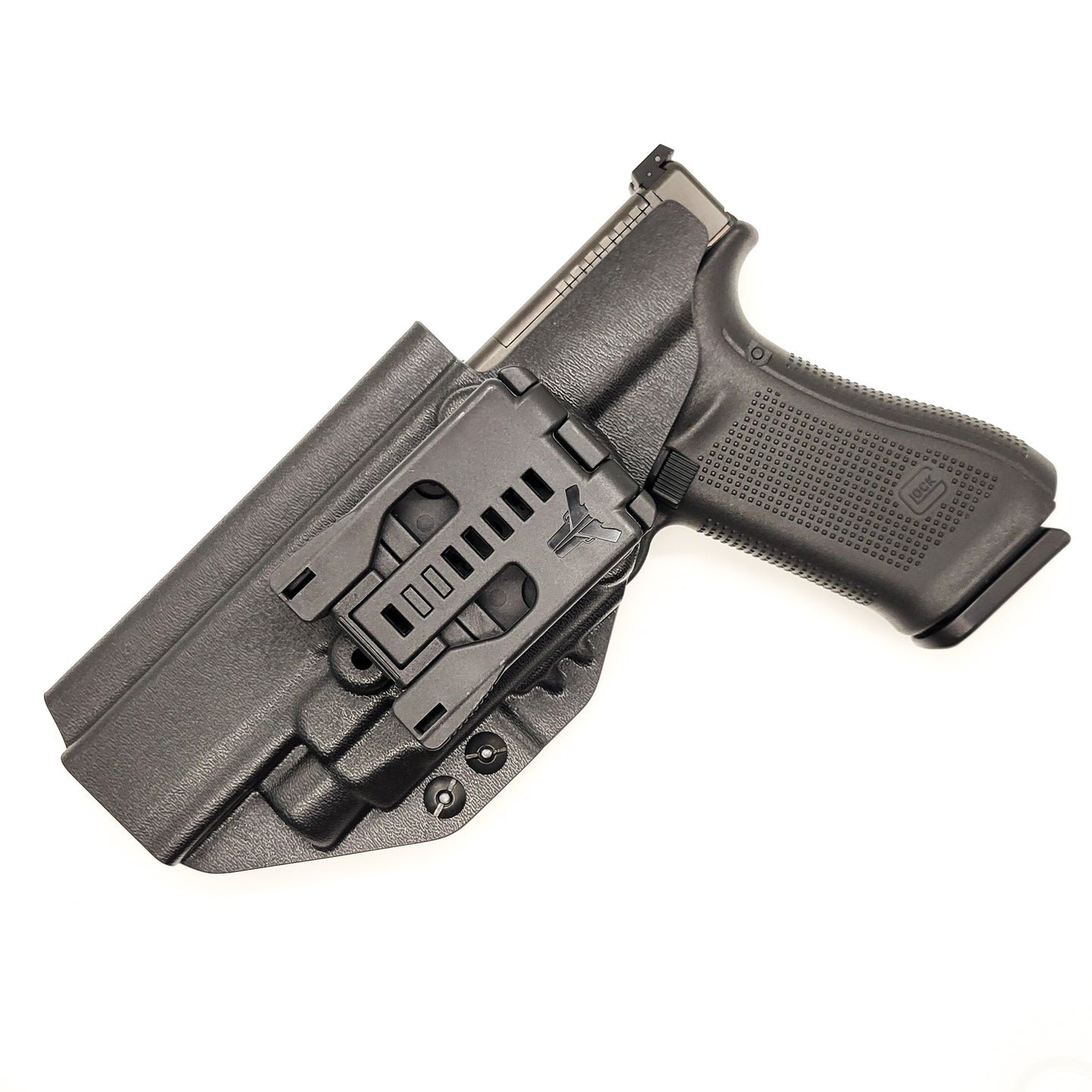 For the best Outside Waistband OWB Kydex holster designed to fit the Glock Gen 5 34 and 34 MOS with the Streamlight TLR-7 HL_X, TLR-7 X, & TLR-7 A, shop Four Brothers 4BROS holsters. Full sweat guard, adjustable retention, holster profile cut for red dot sights. Smooth edges for comfort and concealment. Made in the USA