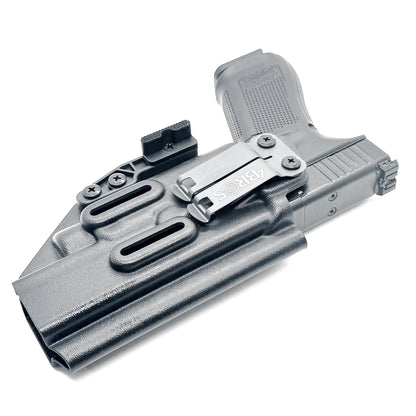 Black IWB Holster for the Glcok 34 with TLR-7 X or TLR-7 HL-X light including monoblock and modwing.