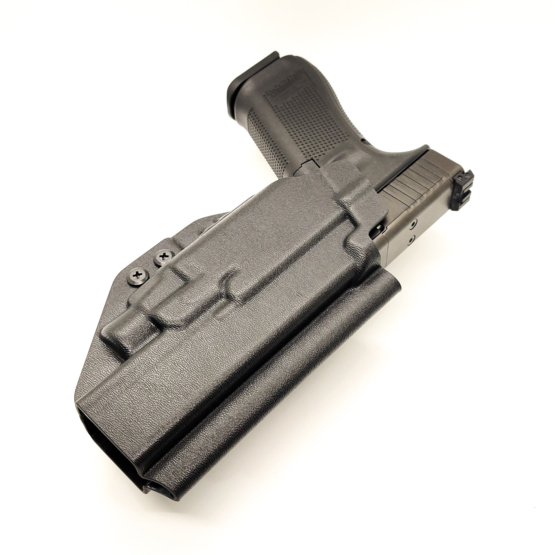 For the best Outside Waistband OWB Kydex holster designed to fit the Glock Gen 5 34 and 34 MOS & Streamlight TLR-7 X, & TLR-7 A, shop Four Brothers holsters