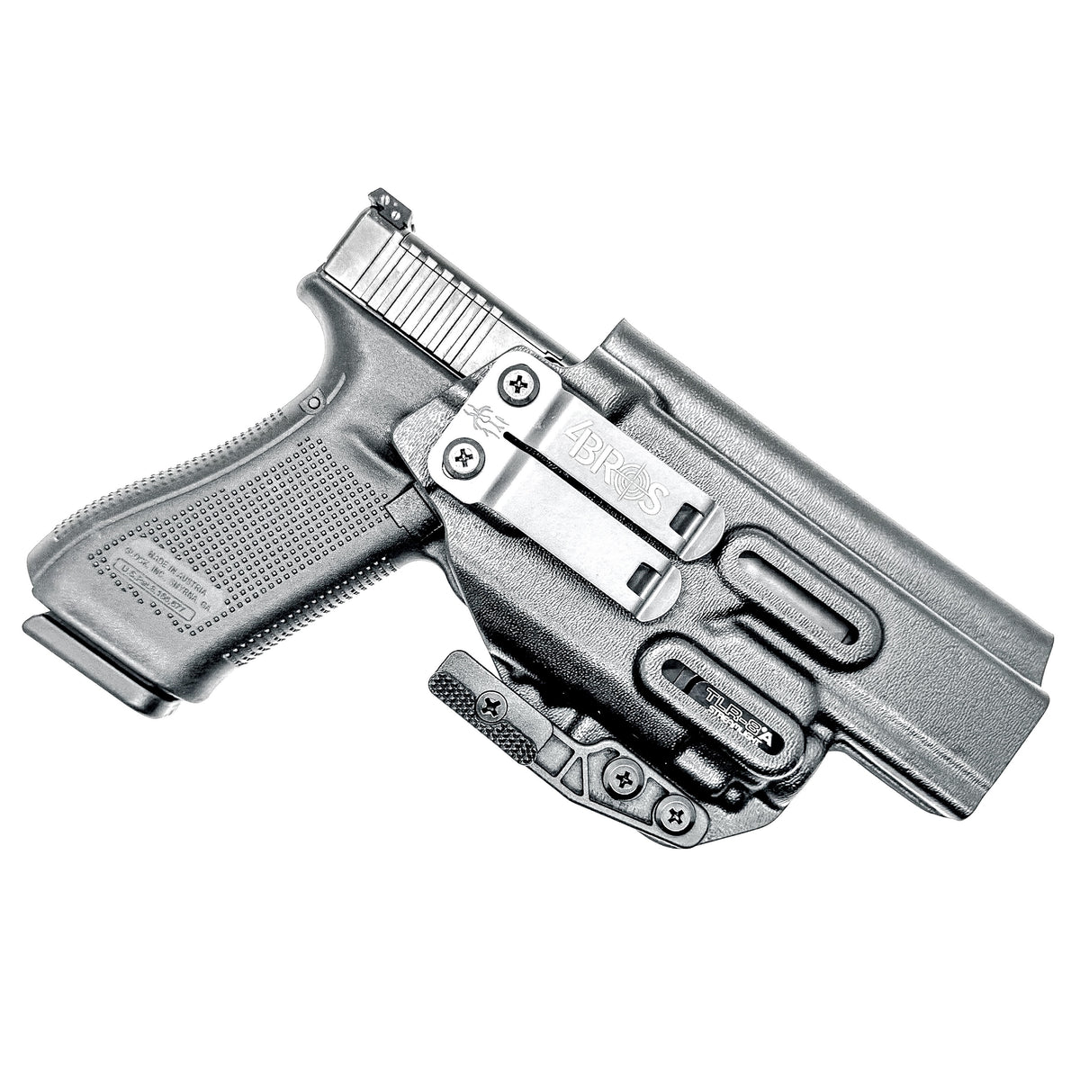 For the best Inside Waistband Kydex Holster for the Glock 34 & Streamlight TLR-8 A, shop Four Brothers Holsters. 4BROS IWB Holsters are made in the USA!