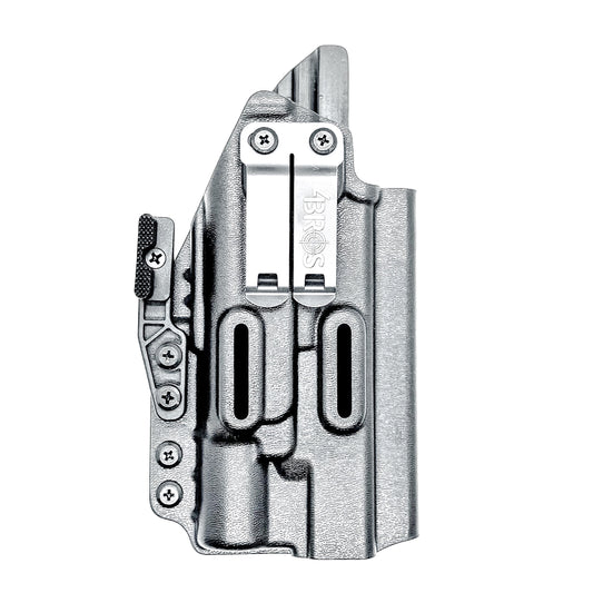 Black Inside Waistband IWB holster for the Glock 34 with Surefire X300U.  Shown with DCC Monoblock and a modwing.