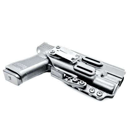 Black Inside Waistband IWB holster for the Glock 34 with Surefire X300U.  Shown with DCC Monoblock and a modwing.