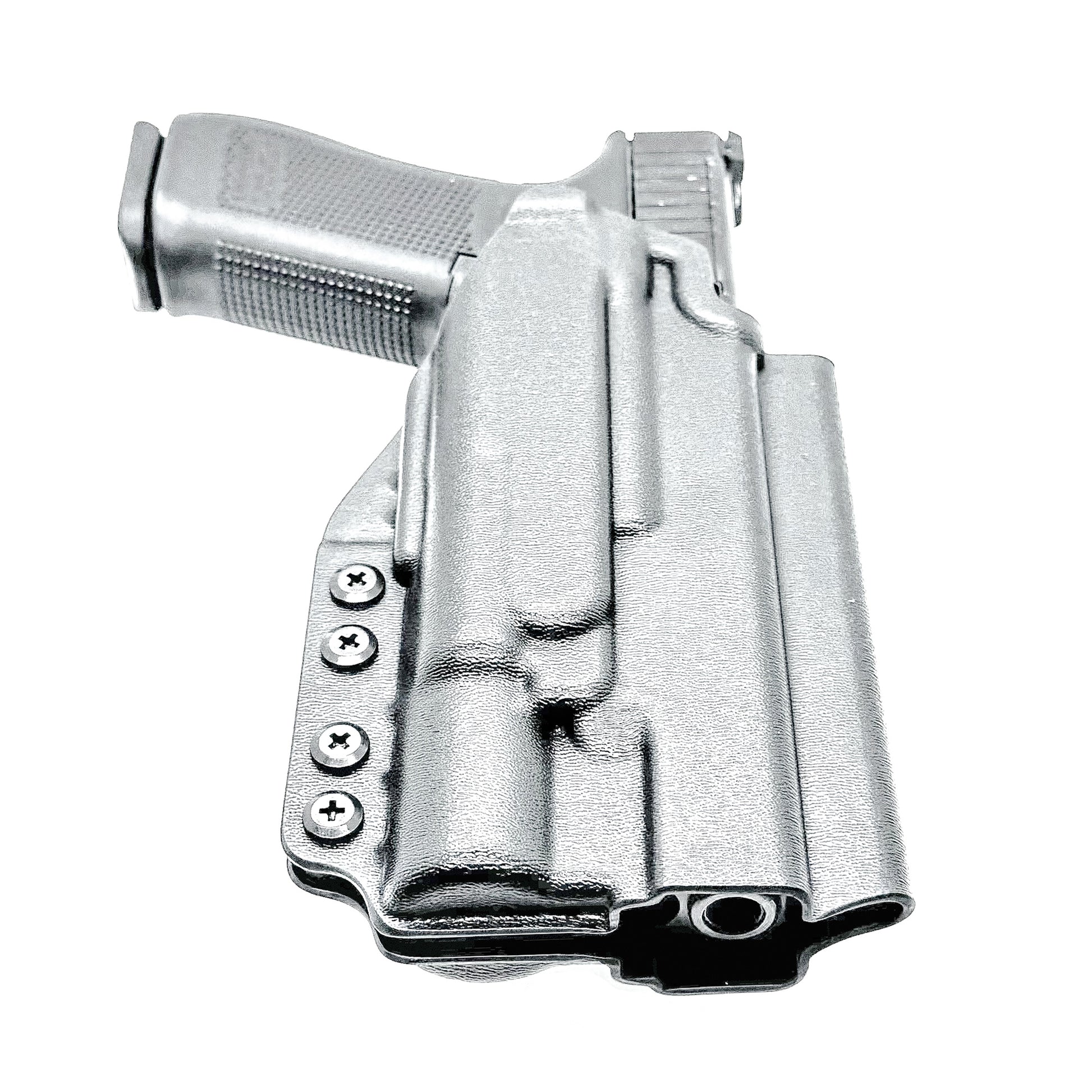 Outside Waistband holster for the Glock 34 and Surefire X300 in black with 4BROS 1.5" Belt Slide.