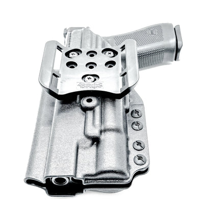 Outside Waistband holster for the Glock 34 and Surefire X300 in black with 4BROS 1.5" Belt Slide.