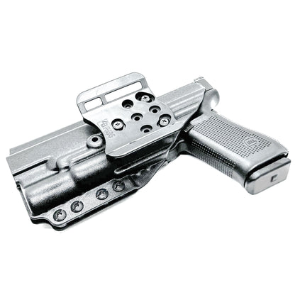 Outside Waistband holster for the Glock 34 and Surefire X300 in black with 4BROS 1.5" Belt Slide.