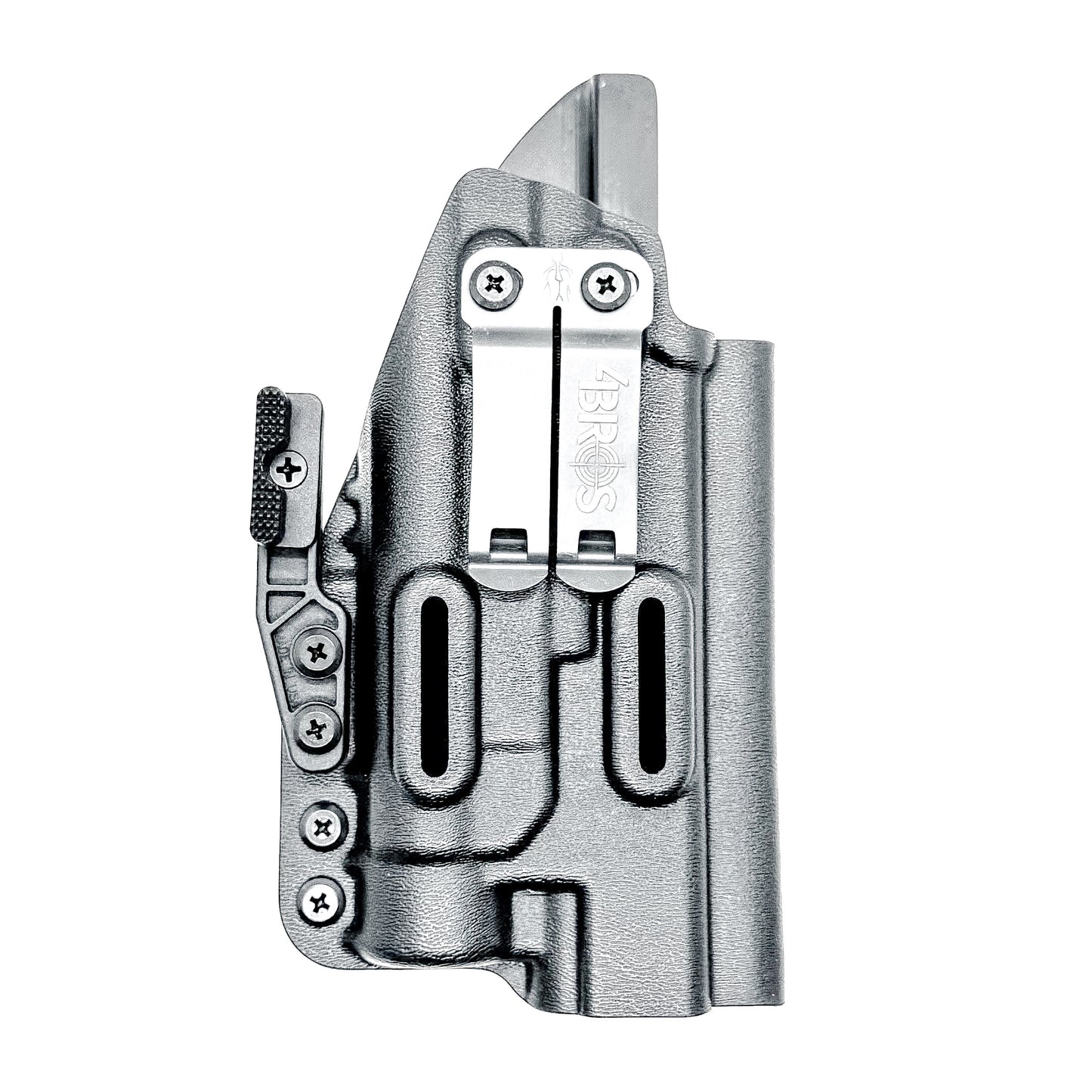 Black Inside Waistband (IWB) holster for the Glock 34 & Streamlight TLR- HL with DCC Monoblock and modwing.