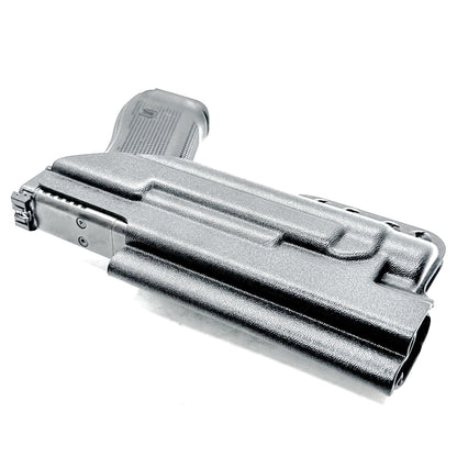 Black Inside Waistband (IWB) holster for the Glock 34 & Streamlight TLR- HL with DCC Monoblock and modwing.