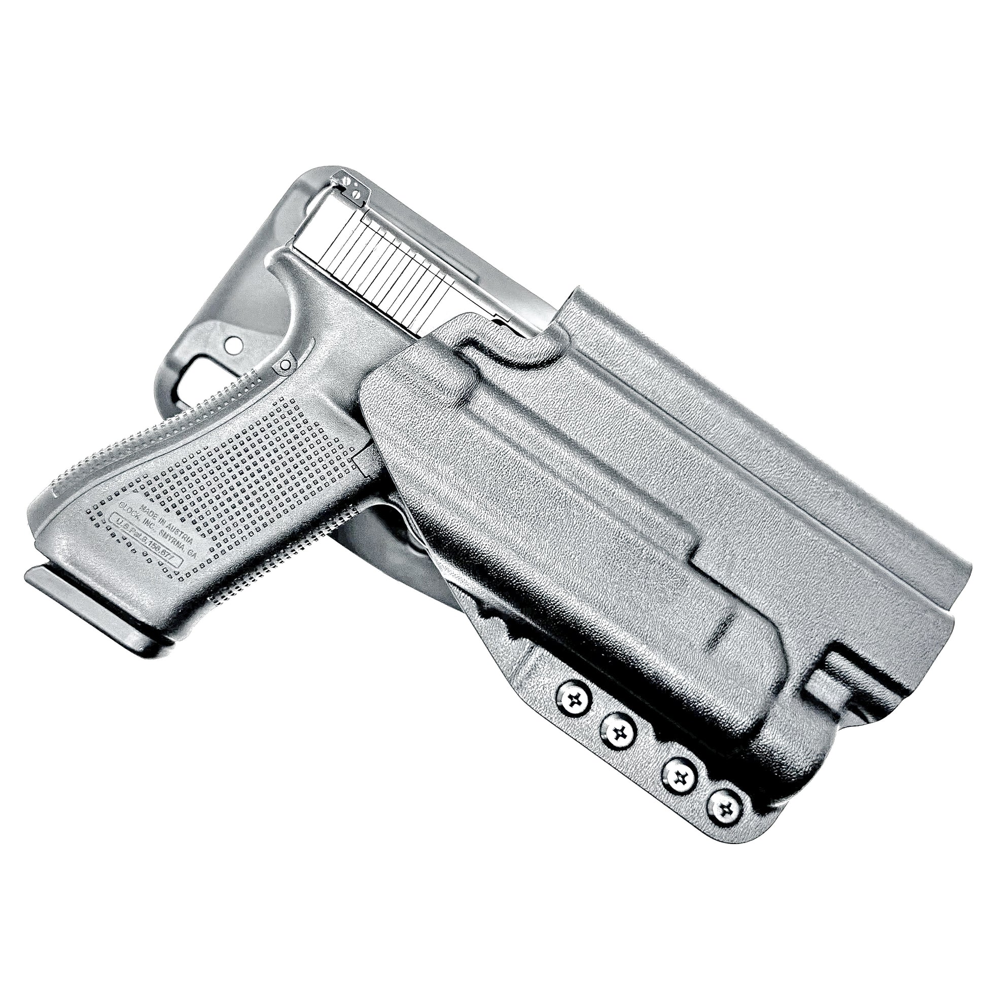 Duty and Competition holster for the Glock 34 and Streamlight TLR-1 HL in black with Blade-Tech Duty Drop attachment.