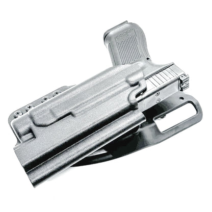 Duty and Competition holster for the Glock 34 and Streamlight TLR-1 HL in black with Blade-Tech Duty Drop attachment.