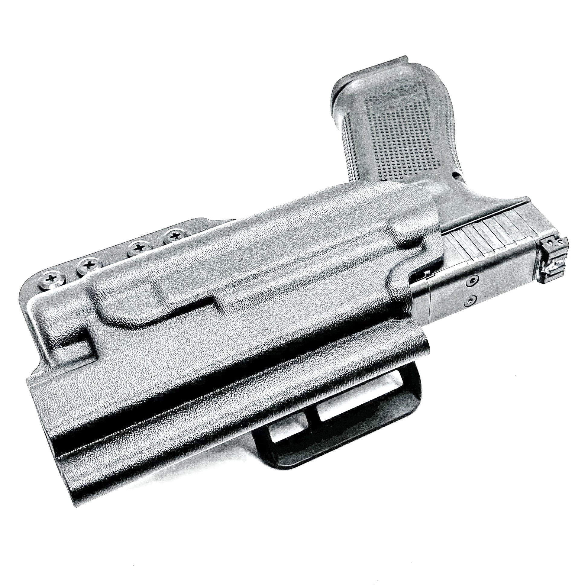 Outside Waistband (OWB) holster for the Glock 34 & Streamlight TLR-1 HL  in black with 4Bros 1.5" Belt Slide.