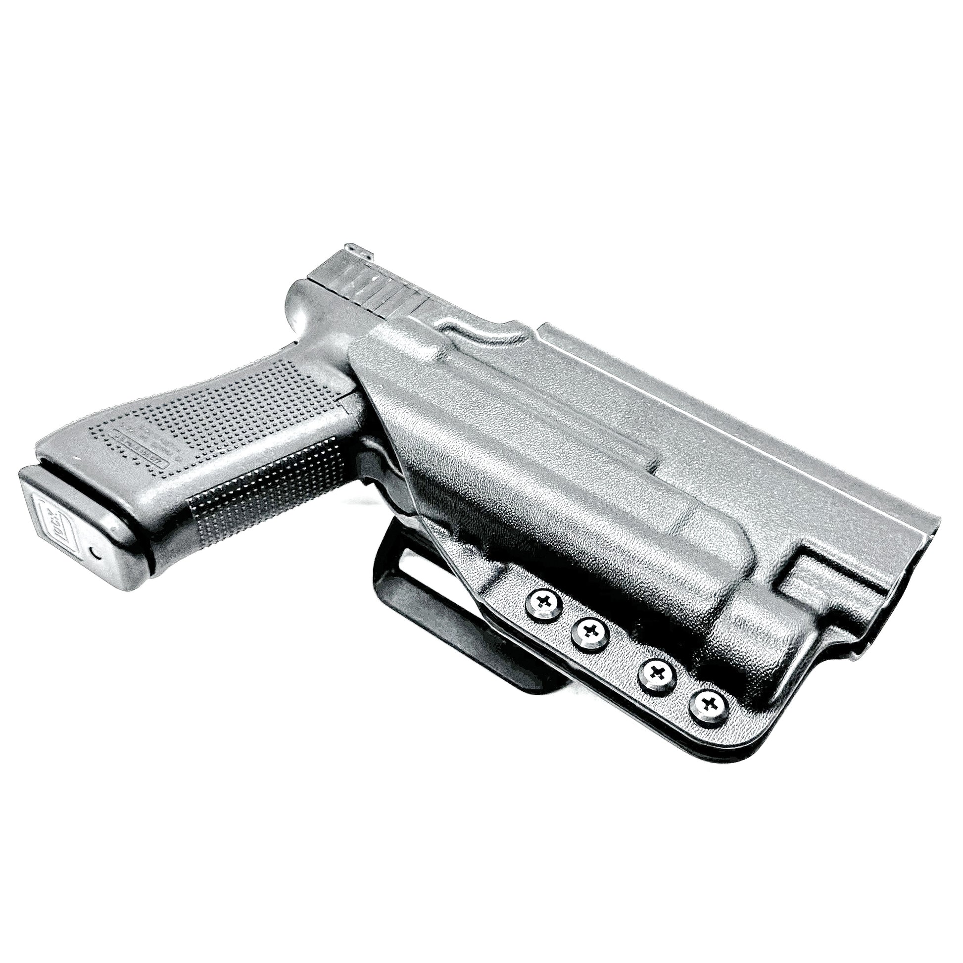 Outside Waistband (OWB) holster for the Glock 34 & Streamlight TLR-1 HL  in black with 4Bros 1.5" Belt Slide.